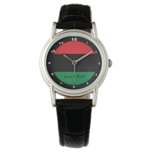 Pan African Flag & Gewerkschaft Symbol / Sportfan Armbanduhr