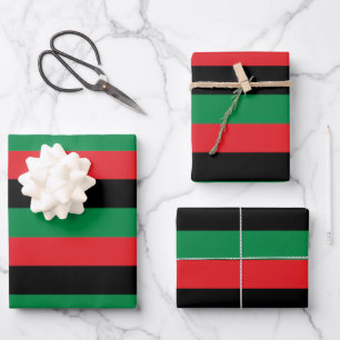 Pan African Flag, Happy Kwanzaa Geschenkpapier Set