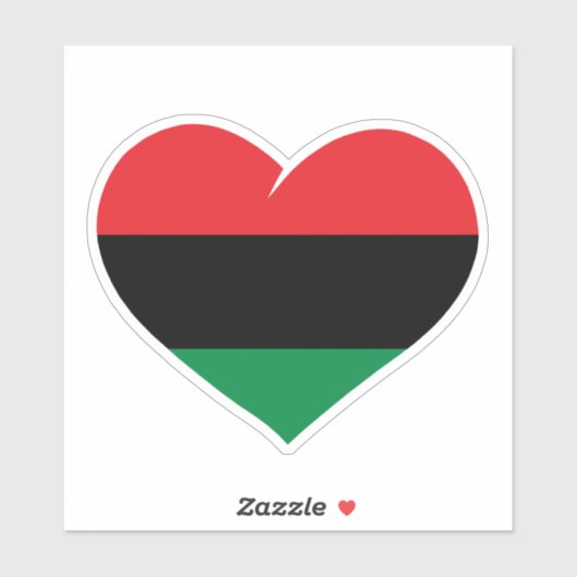 Pan African flag heart Afro American Black history Aufkleber (Blatt)