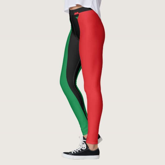Pan African Flag Mode Herz & Unia Symbol Leggings (Links)