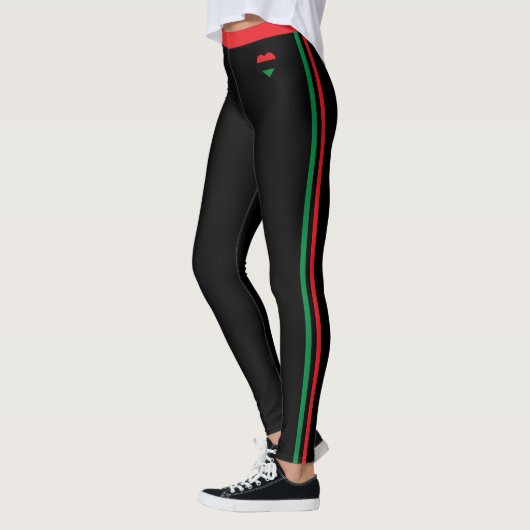 Pan African Flag Mode & Unia Symbol / Herz Leggings (Links)