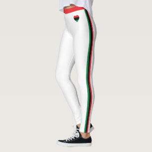Pan African Flag Mode & Unia Symbol / weiß Leggings