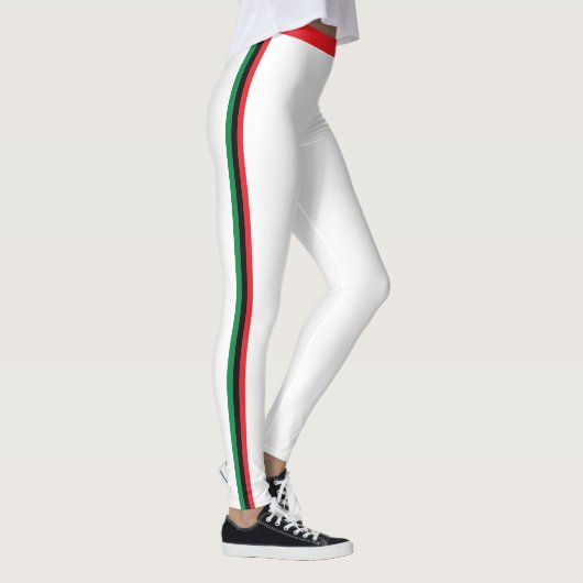 Pan African Flag Mode & Unia Symbol / weiß Leggings (Rechts)