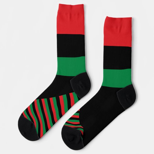Pan African Flag Socks, Unia Flag Symbol / Kwanzaa Socken (Linkes Detail)