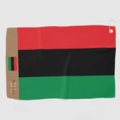 Pan African flag & Unia flag mit Monogramm / symbo Golfhandtuch (Horizontal)