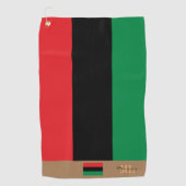 Pan African flag & Unia flag mit Monogramm / symbo Golfhandtuch (Vorderseite)