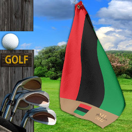 Pan African flag & Unia flag mit Monogramm / symbo Golfhandtuch
