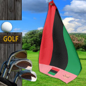 Pan African flag & Unia flag mit Monogramm / symbo Golfhandtuch