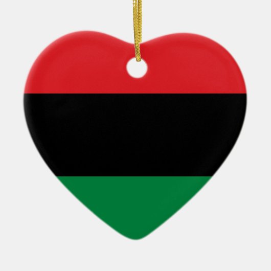 Pan African Flag & Unia Flag Symbol /Kwanzaa Herz Keramik Ornament (Vorne)