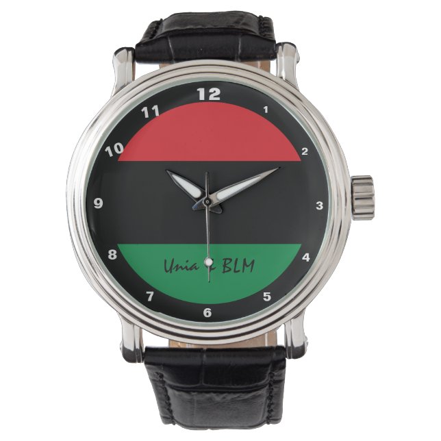 Pan African Flag & UNIA Symbol / Sport Fan Armbanduhr (Vorderseite)