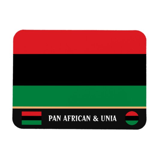 Pan African Flag & UNIA Symbol / Sport Fan Magnet (Horizontal)