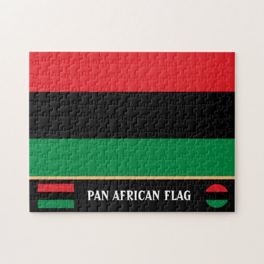 Pan African Flag & Unia Symbol / Sport Fan Puzzle (Horizontal)