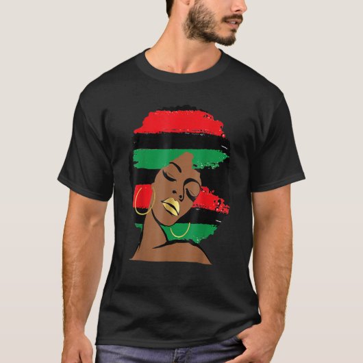 Pan African UNIA Flag Black History Afro American T-Shirt (Vorderseite)