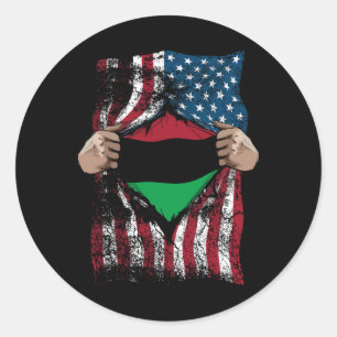 Pan African Unia Flag Loyal Afro-americans Usa Gif Runder Aufkleber