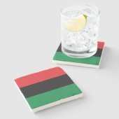 Pan African UNIA Flag Steinuntersetzer (Seitenansicht)