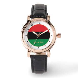 Pan African, Unia Flag Symbol trendy fashion watch Armbanduhr