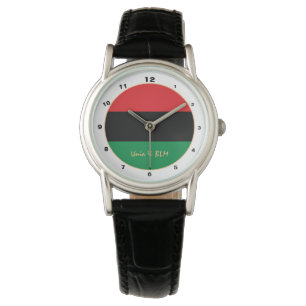 Pan African, Unia Flag Symbol trendy fashion watch Armbanduhr