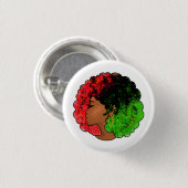 Pan Afrikanische schwarze Frau Rot-Grün Stolz für Button (Vorne & Hinten)