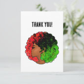 Pan Afrikanische schwarze Frau Rot-Grün Stolz für Dankeskarte (Stehend Vorderseite)