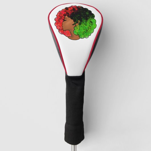 Pan Afrikanische schwarze Frau Rot-Grün Stolz für Golf Headcover (Vorderseite)