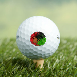Pan Afrikanische schwarze Frau Rot-Grün Stolz für Golfball