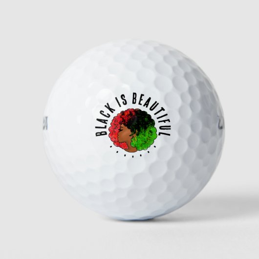 Pan Afrikanische schwarze Frau Rot-Grün Stolz für Golfball (Vorderseite)