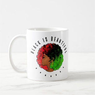Pan Afrikanische schwarze Frau Rot-Grün Stolz für Kaffeetasse