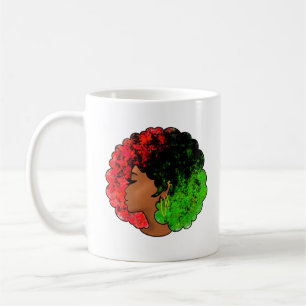 Pan Afrikanische schwarze Frau Rot-Grün Stolz für Kaffeetasse