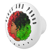 Pan Afrikanische schwarze Frau Rot-Grün Stolz für Keramikknauf (Rechts)