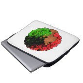 Pan Afrikanische schwarze Frau Rot-Grün Stolz für Laptopschutzhülle (Vorne Knopf)