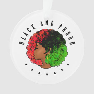 Pan Afrikanische schwarze Frau Rot-Grün Stolz für Ornament