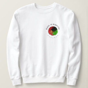 Pan Afrikanische schwarze Frau Rot-Grün Stolz für Sweatshirt