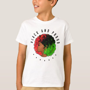 Pan Afrikanische schwarze Frau Rot-Grün Stolz für T-Shirt