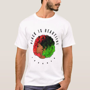Pan Afrikanische schwarze Frau Rot-Grün Stolz für T-Shirt