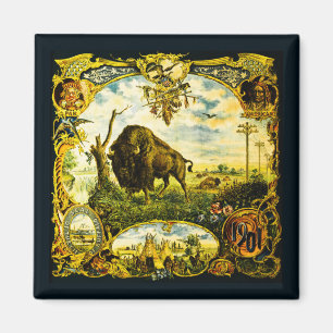 Pan Am Expo mit Bison- und indianischen Motiven Magnet