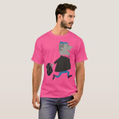 Pan Am Retro Cartoon Mann mit Tasche T-Shirt (Vorne ganz)