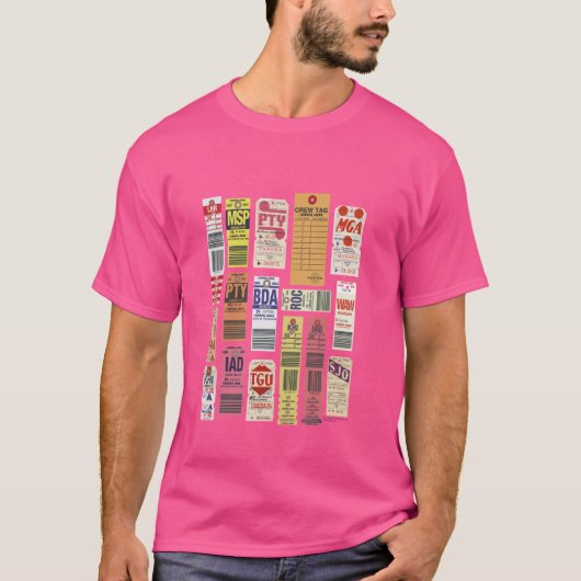 Pan Am Vintage Gepäckmarken T-Shirt (Vorderseite)