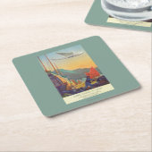 Pan-Amerikanischer Scherer, der über China fliegt Rechteckiger Pappuntersetzer (angewinkelt)