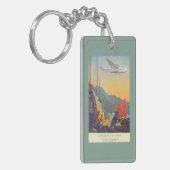 Pan-Amerikanischer Scherer, der über China fliegt Schlüsselanhänger (Vorderseite links)