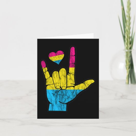Pan ASL Pride Pansexual Hearing Loss Deaf Awarenes Karte (Vorderseite)