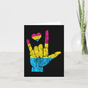 Pan ASL Pride Pansexual Hearing Loss Deaf Awarenes Karte