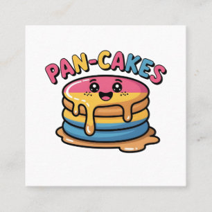 Pan-Cakes Lustiger Pansexueller LGBTQ Lustiger Sto Quadratische Visitenkarte