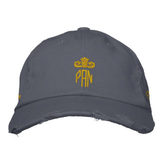PAN-Cap-blue x gold Bestickte Kappe