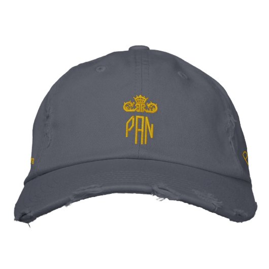 PAN-Cap-blue x gold Bestickte Kappe (Vorderseite)
