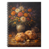 Pan de Muerto Floral Still Life | Monogram Notizblock (Vorderseite)
