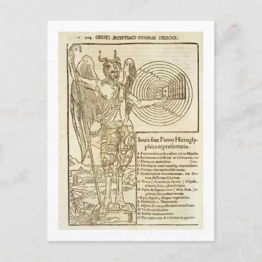 Pan, der universelle Gott, und die Elemente, die e Postkarte (Vorderseite)