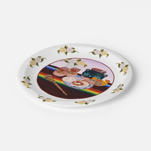 Pan Dulce Platte Pappteller (Schrägansicht)