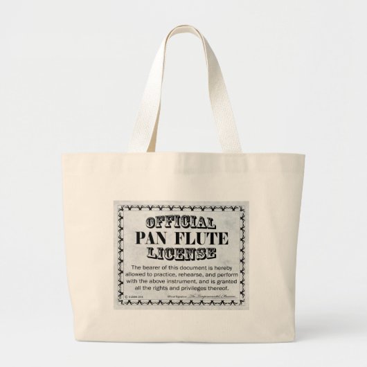 Pan Flute License Jumbo Stoffbeutel (Vorne)