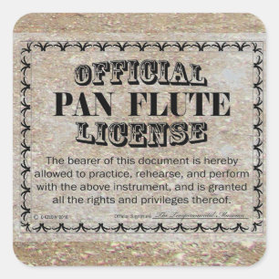 Pan Flute License Square Aufkleber