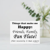 Pan Flute macht mich glücklich Postkarte (Stehend Vorderseite)